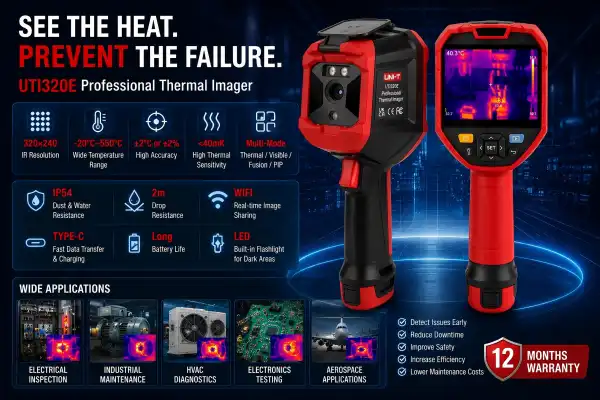 UTI320E Handheld Infrared Thermal Imager vs Standard Thermal Cameras